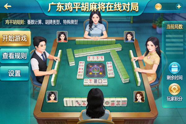 广东鸡平胡麻将在线对局玩法展示界面